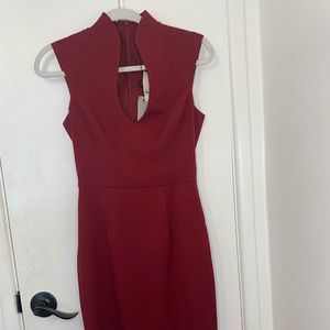 NWT Black Halo mulberry deep neck dress women size 0